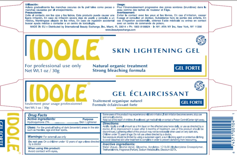 Idole Natural Organic Skin Lightening Gel 1 oz